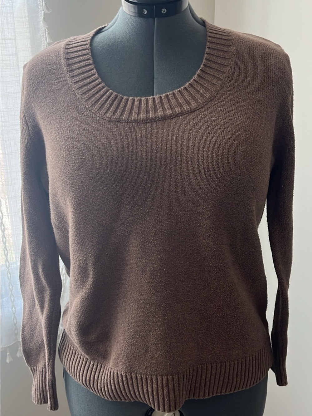 Sonoma Brown Scoop Neck Women's Sweater